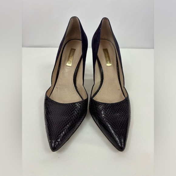 Louise et Cie Hermosah Pumps Heels Purple Suede Snakeskin Embossed 7.5 M 7.5M - Picture 7 of 8